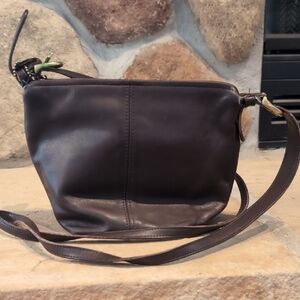 Coach Dark Brown Leather Shoulder Bag